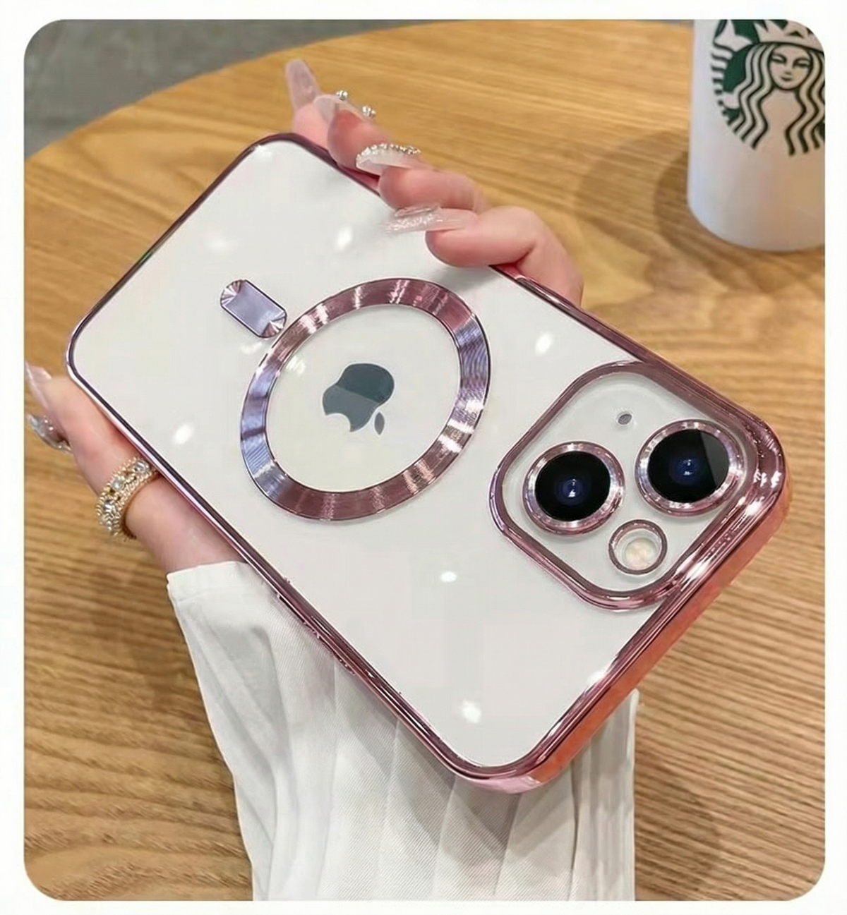 Luxury iPhone Transparent Case With Magsafe Magnetic Wireless Charging Case