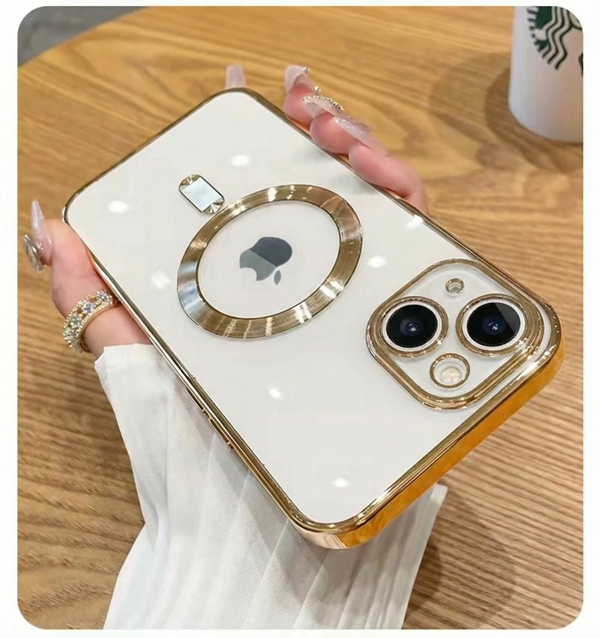 Luxury iPhone Transparent Case With Magsafe Magnetic Wireless Charging Case