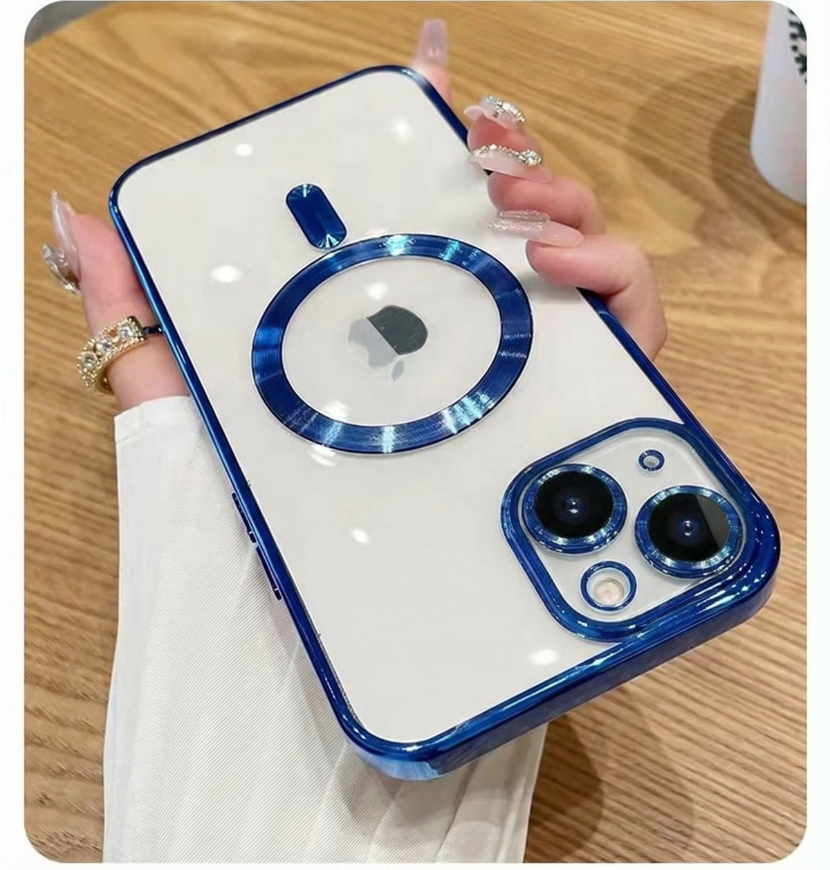 Luxury iPhone Transparent Case With Magsafe Magnetic Wireless Charging Case