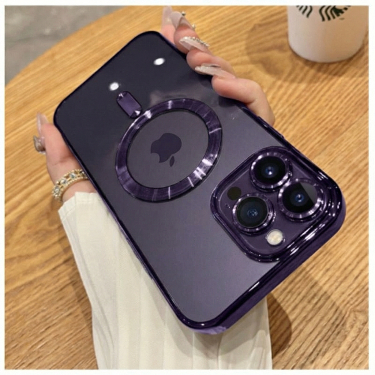 Luxury iPhone Transparent Case With Magsafe Magnetic Wireless Charging Case