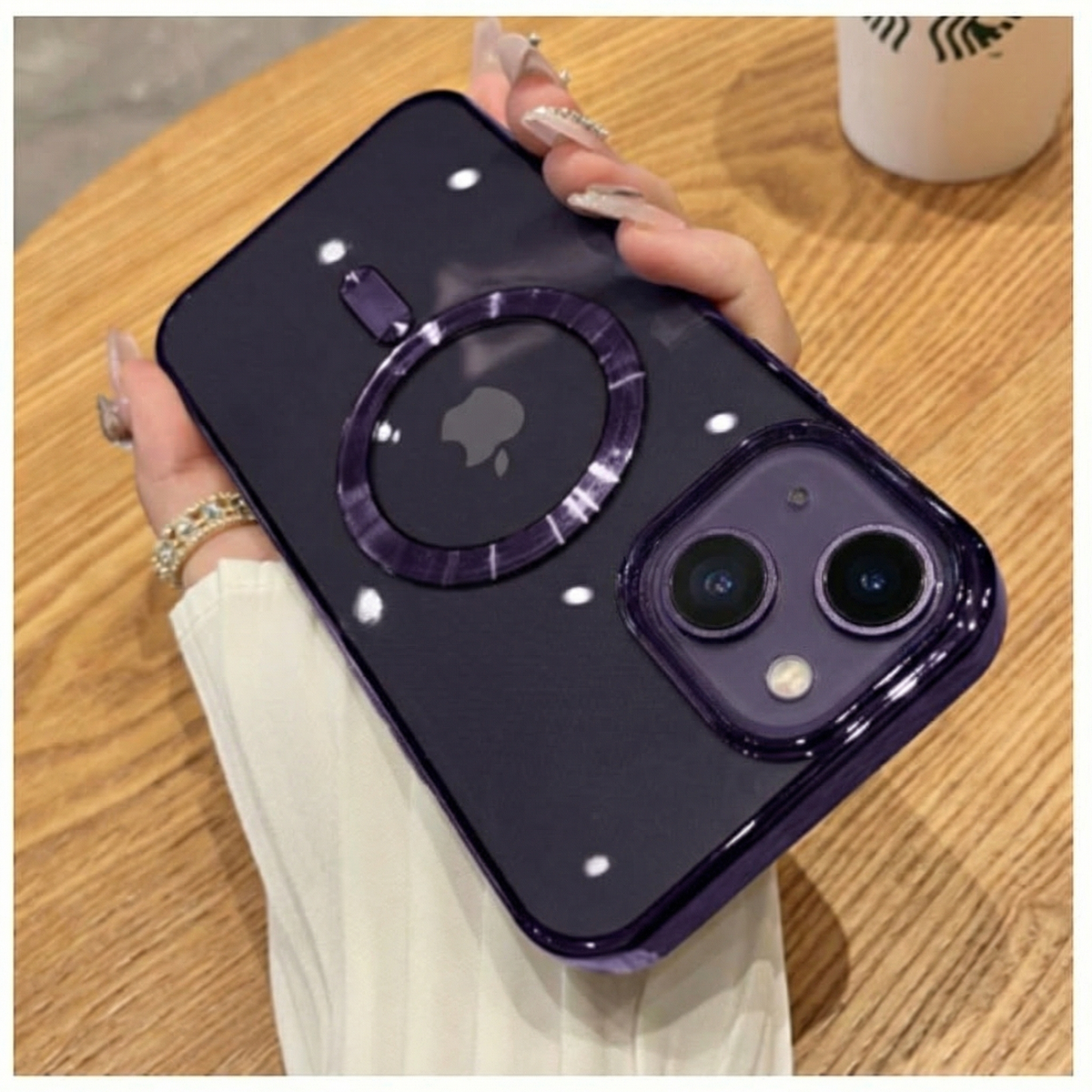 Luxury iPhone Transparent Case With Magsafe Magnetic Wireless Charging Case