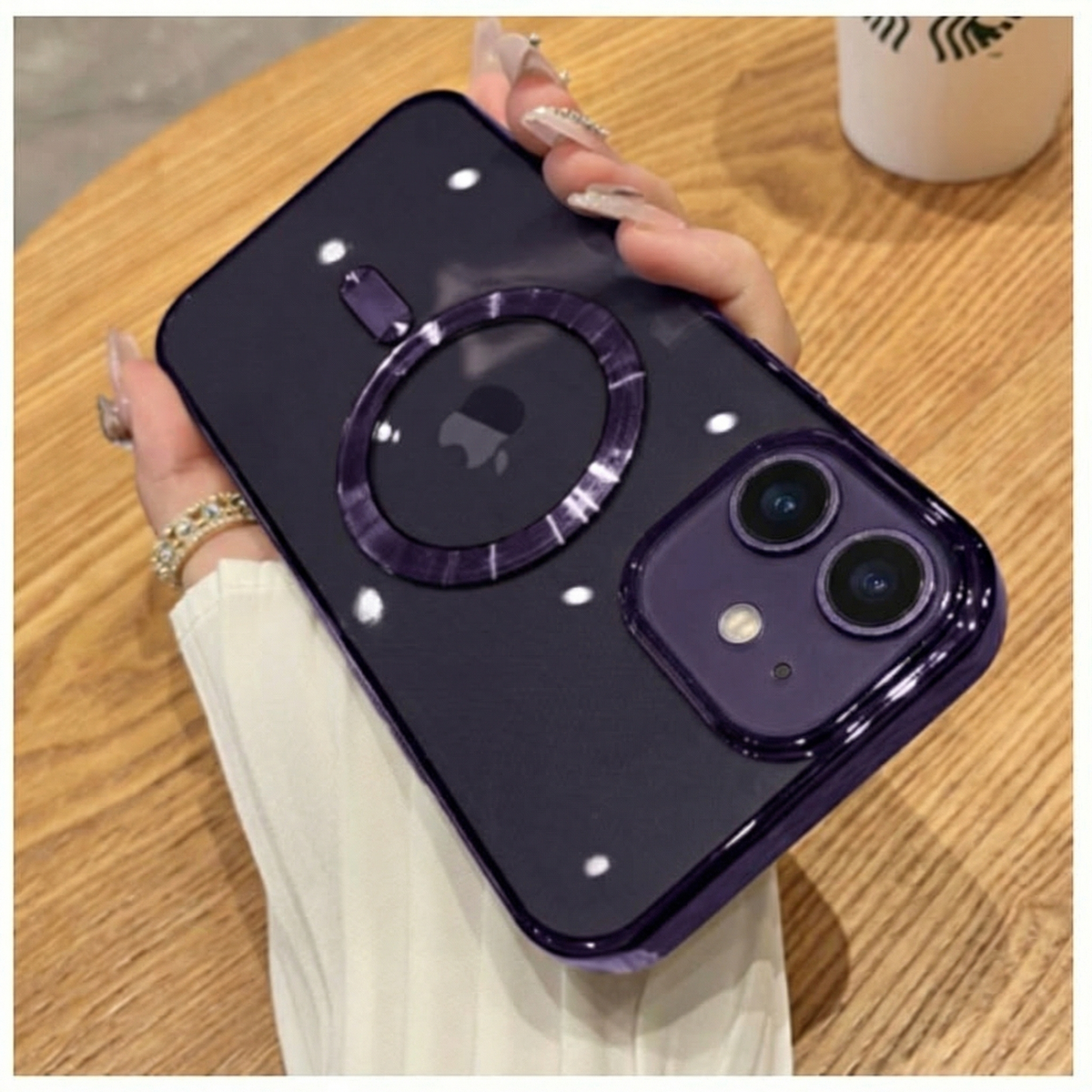 Luxury iPhone Transparent Case With Magsafe Magnetic Wireless Charging Case