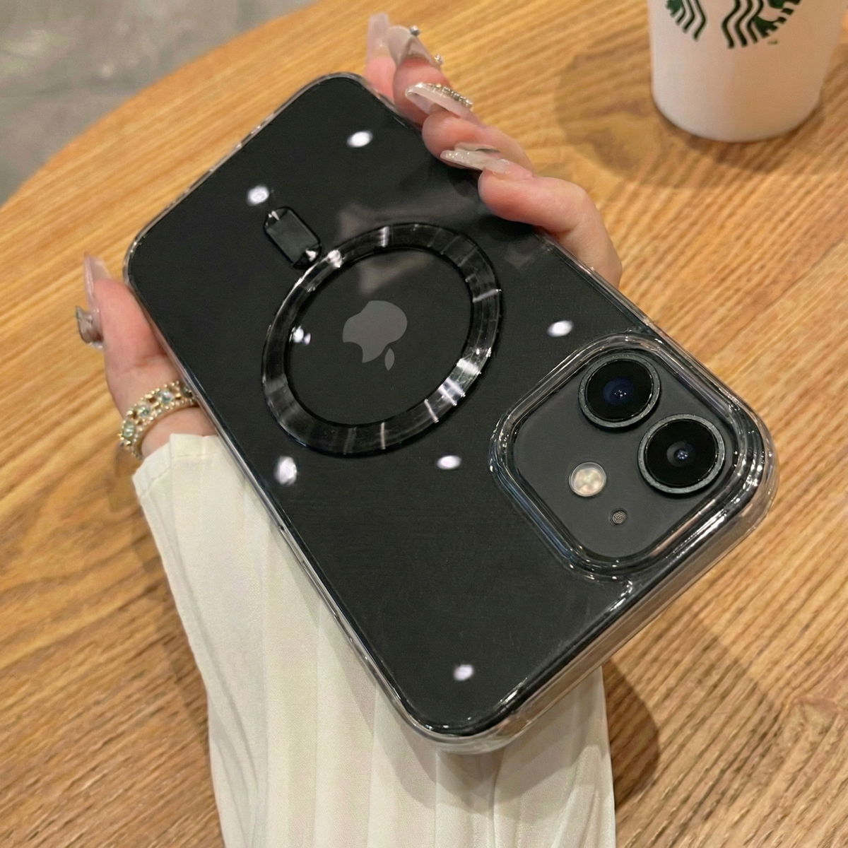 Luxury iPhone Transparent Case With Magsafe Magnetic Wireless Charging Case