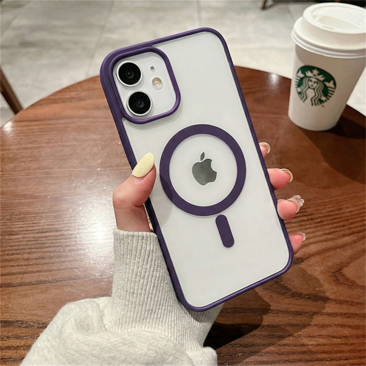 Luxury iPhone Magsafe Magnetic Wireless Charging Case Shockproof Transparent Cover