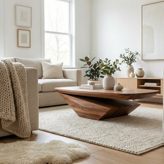Minimalist Designer Unique Wood Coffee Table for Trendy Interiors