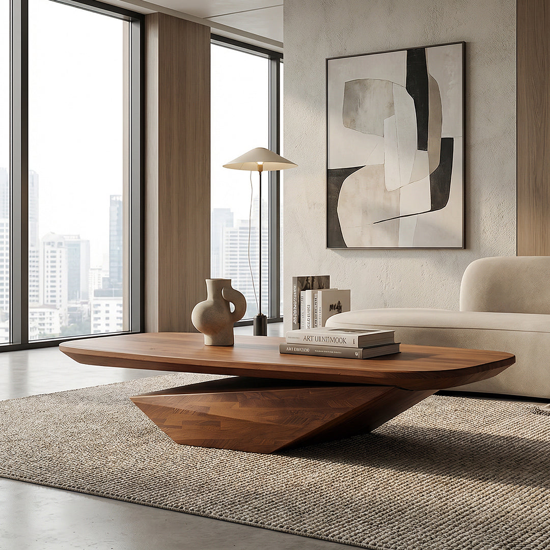 Minimalist Designer Unique Wood Coffee Table for Trendy Interiors