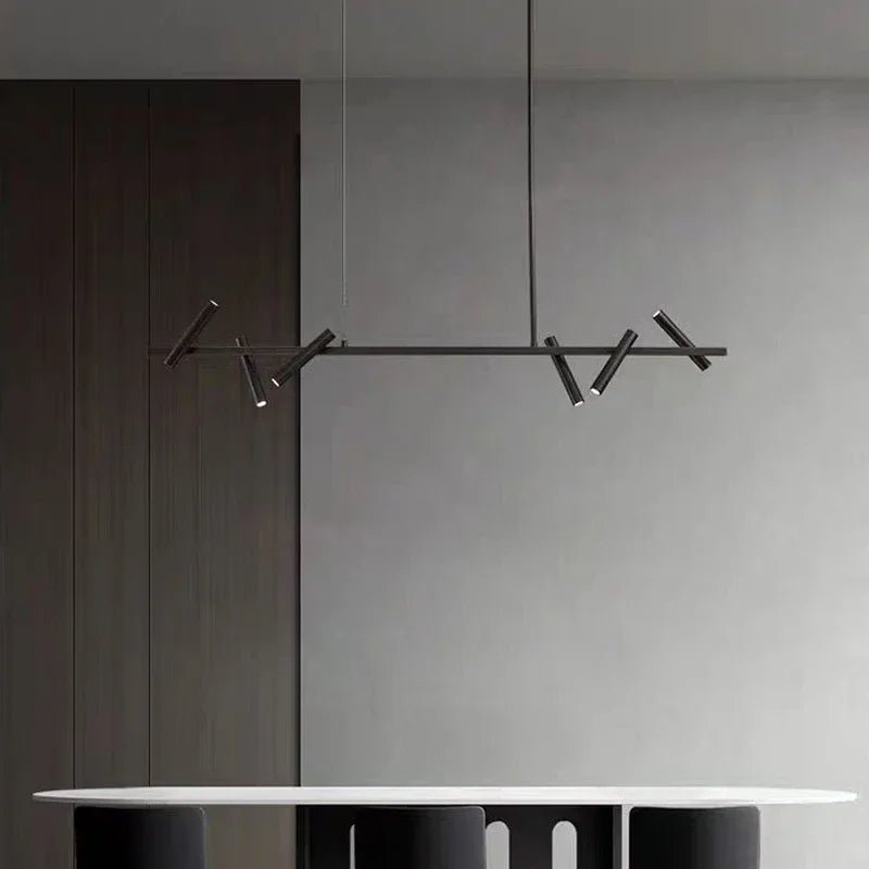 Italian Designer Round Ring Chandelier Modern Black Pendant Light for Dining & Living Spaces