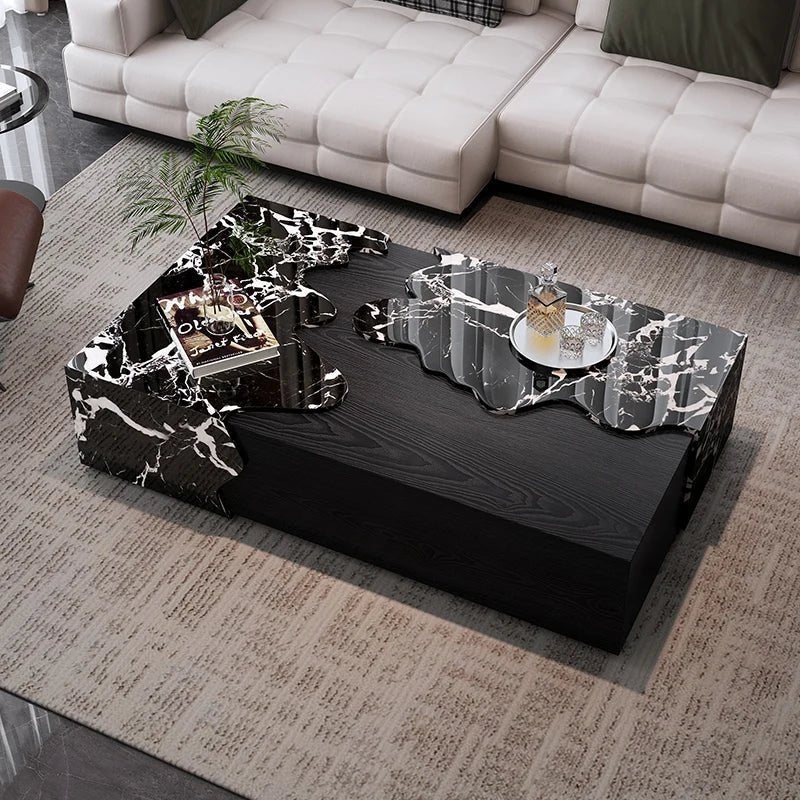 Italian Marble Coffee Table With Rectangle Art Furniture for Living Room