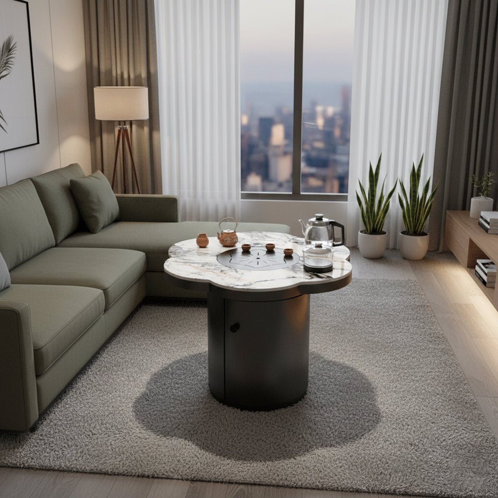 Italian Minimalist Slate Tea Table for Living Rooms