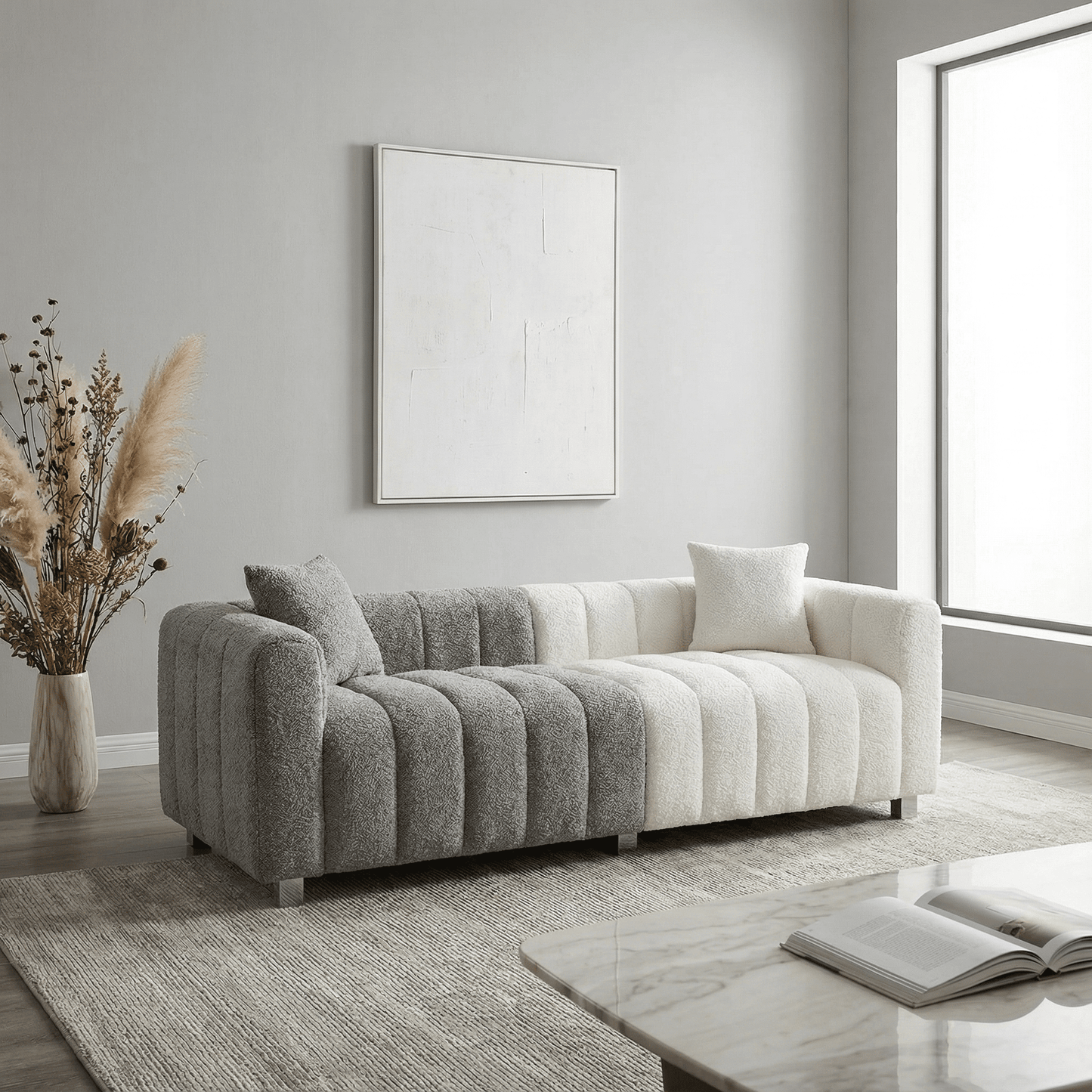 Luxurious Fluffy Boucle Couch Sofa Perfect for Living Rooms or Bedrooms