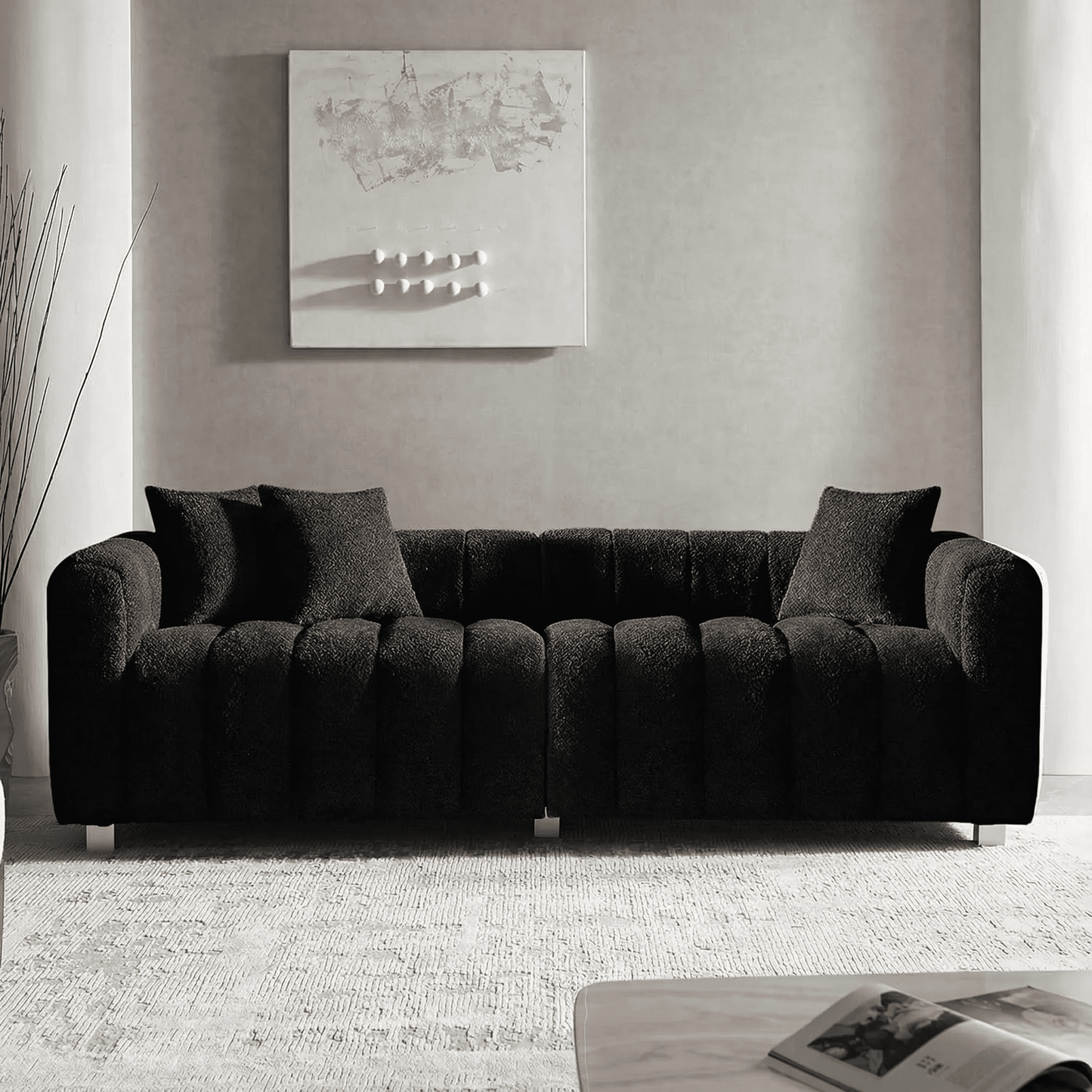 Luxurious Fluffy Boucle Couch Sofa Perfect for Living Rooms or Bedrooms