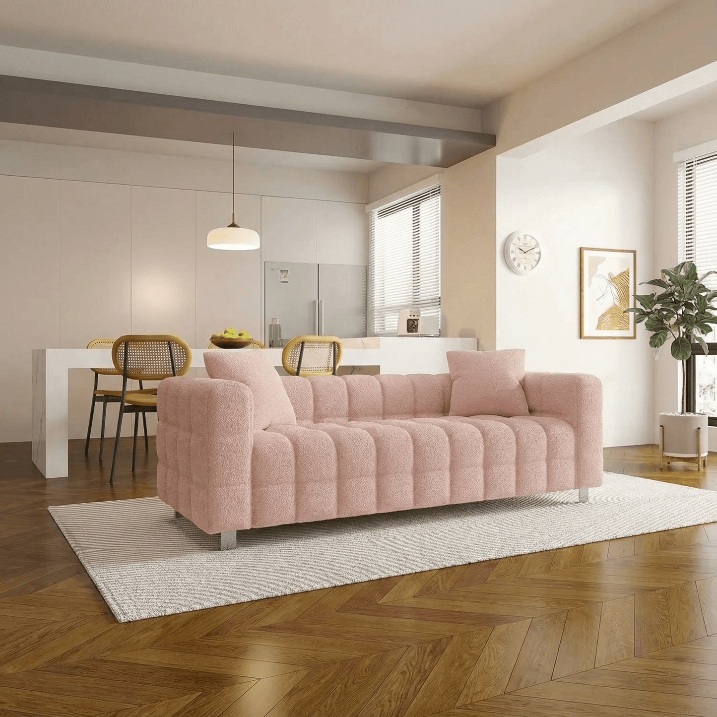 Luxurious Fluffy Boucle Couch Sofa Perfect for Living Rooms or Bedrooms