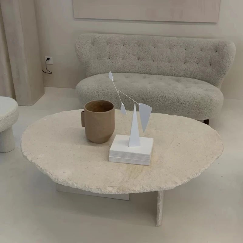 Luxury Coffee Table with Marble Base for Living Room