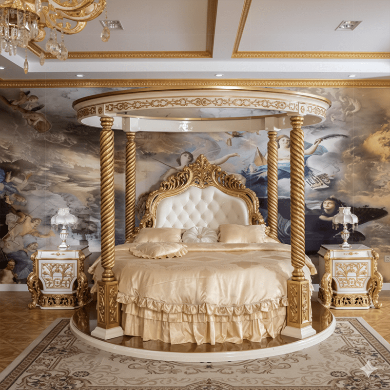 Luxury European Round Bed Wedding Lounge Elegance in Your Home
