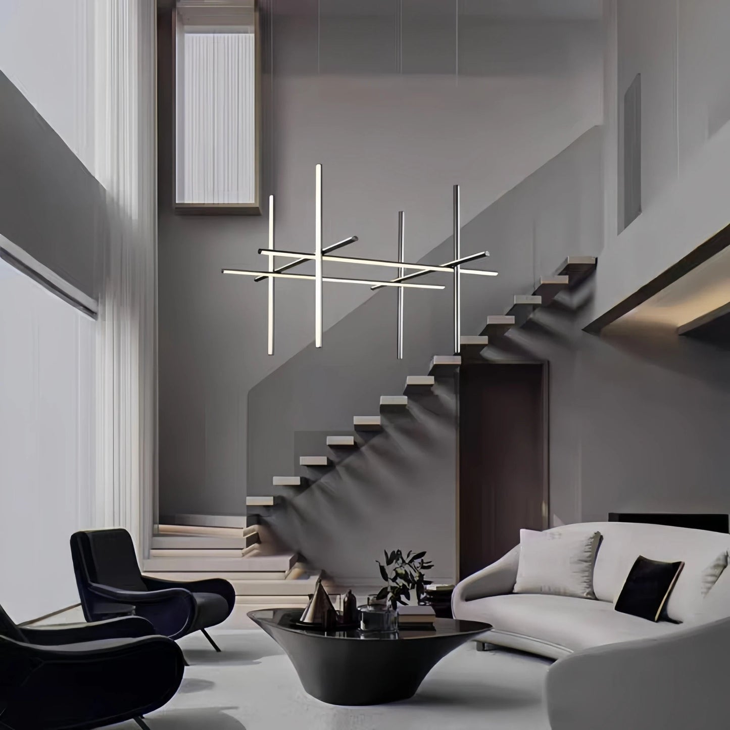 Luxury Italian Gold Tube LED Chandelier for Kitchen & Living Spaces