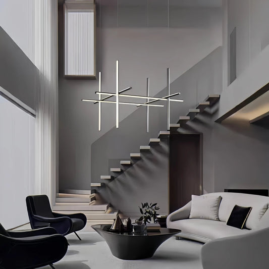 Luxury Italian Gold Tube LED Chandelier for Kitchen & Living Spaces