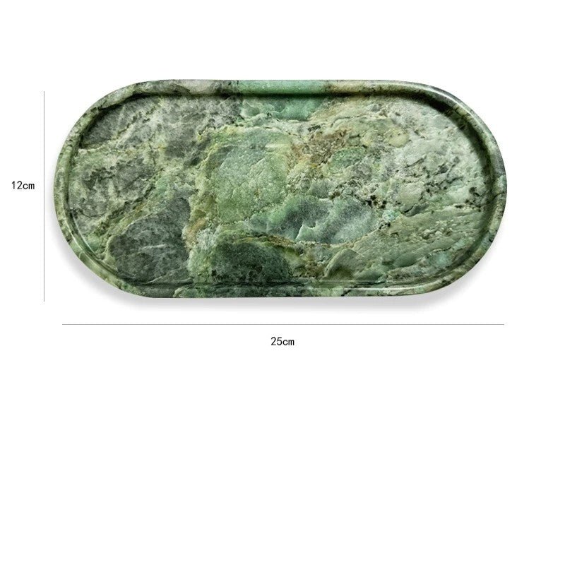 Luxury Marble Bathroom Tray Elegant Natural Stone Vanity & Cosmetic Organizer