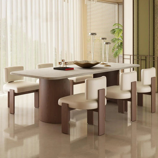 Luxury Marble Dining Set Natural Stone Table & Chairs for Modern Homes & Apartments