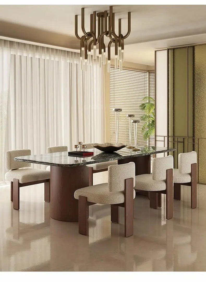 Luxury Marble Dining Set Natural Stone Table & Chairs for Modern Homes & Apartments