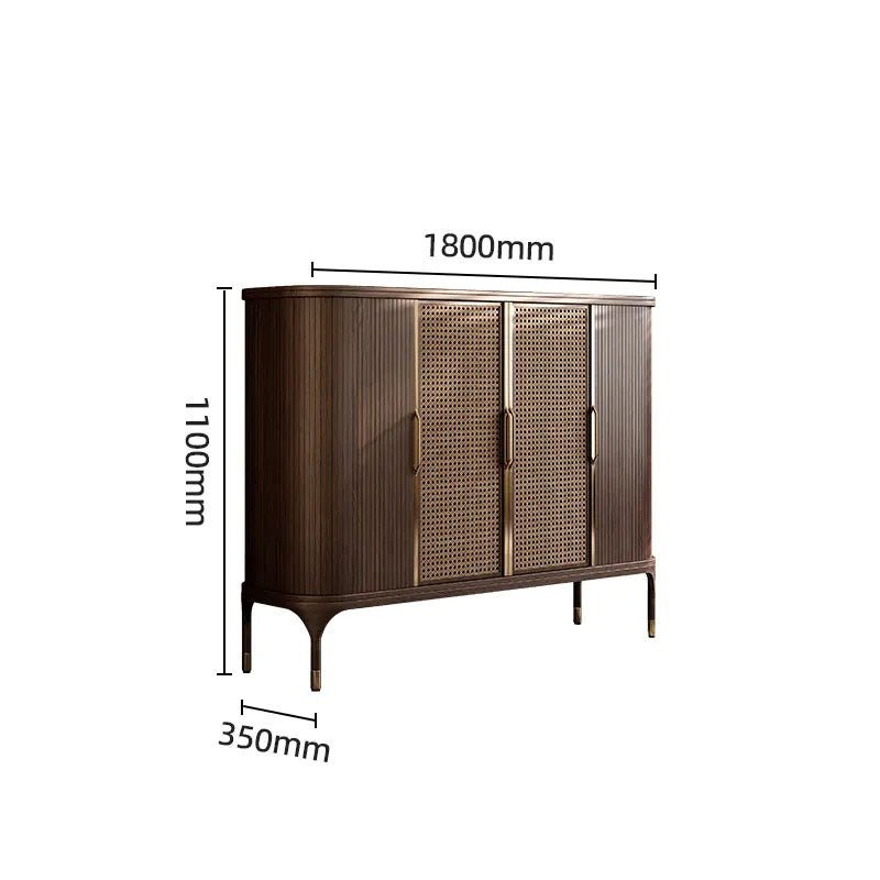 Luxury Medieval Walnut Shoe Cabinet Perfect Storage for Villa Entrances & Living Rooms