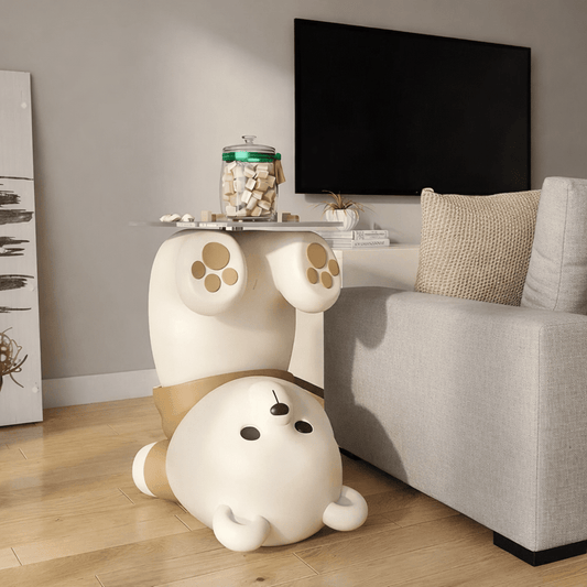 Luxury Nordic Bear Glass Side Table for Living Room & Bedroom