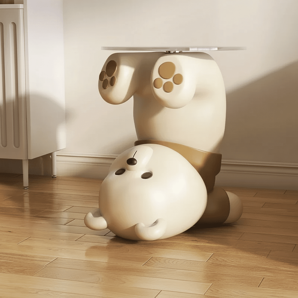 Luxury Nordic Bear Glass Side Table for Living Room & Bedroom