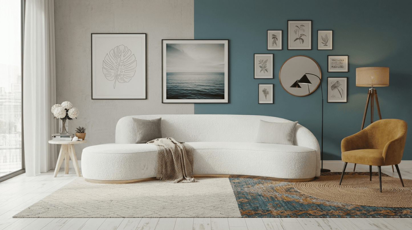 Luxury Nordic  Curved Sofa for Living Room & Home Interiors