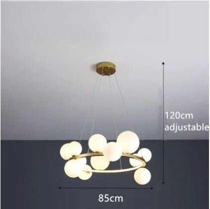 Luxury Nordic Ring Chandelier Glass Ball LED Pendant Light for Kitchen & Living Room Decor