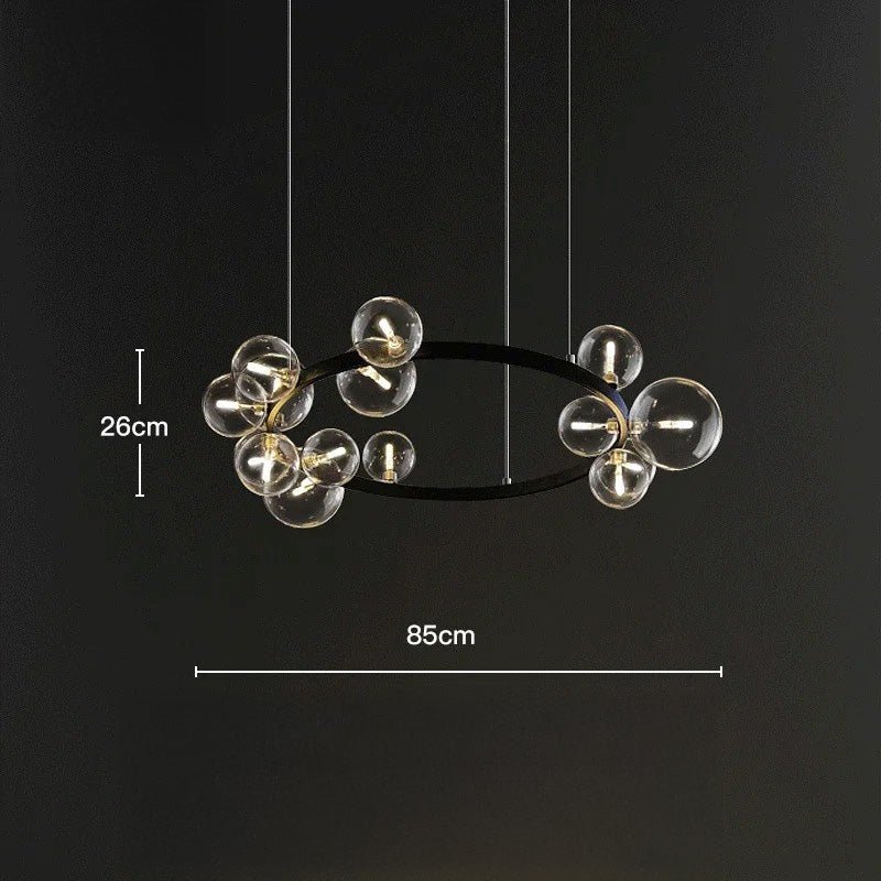 Luxury Nordic Ring Chandelier Glass Ball LED Pendant Light for Kitchen & Living Room Decor