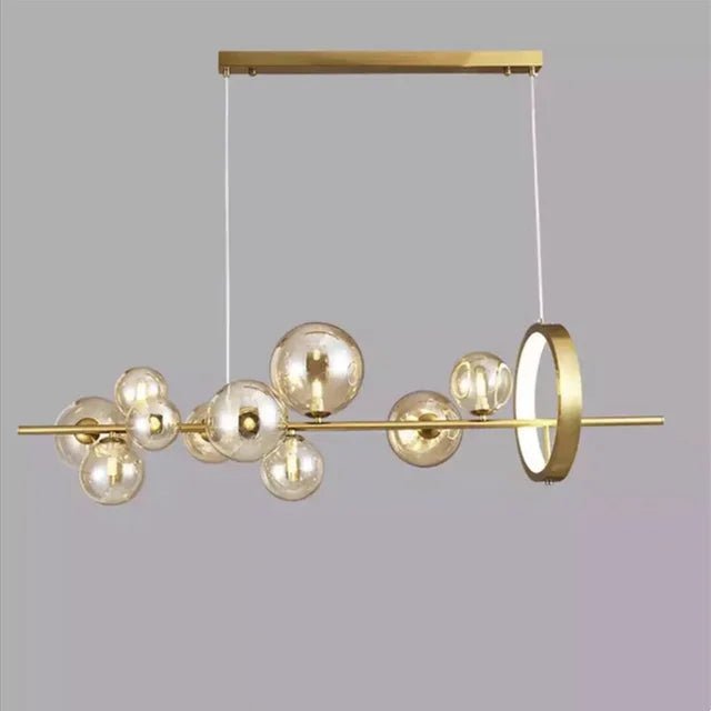 Luxury Nordic Ring Chandelier Glass Ball LED Pendant Light for Kitchen & Living Room Decor