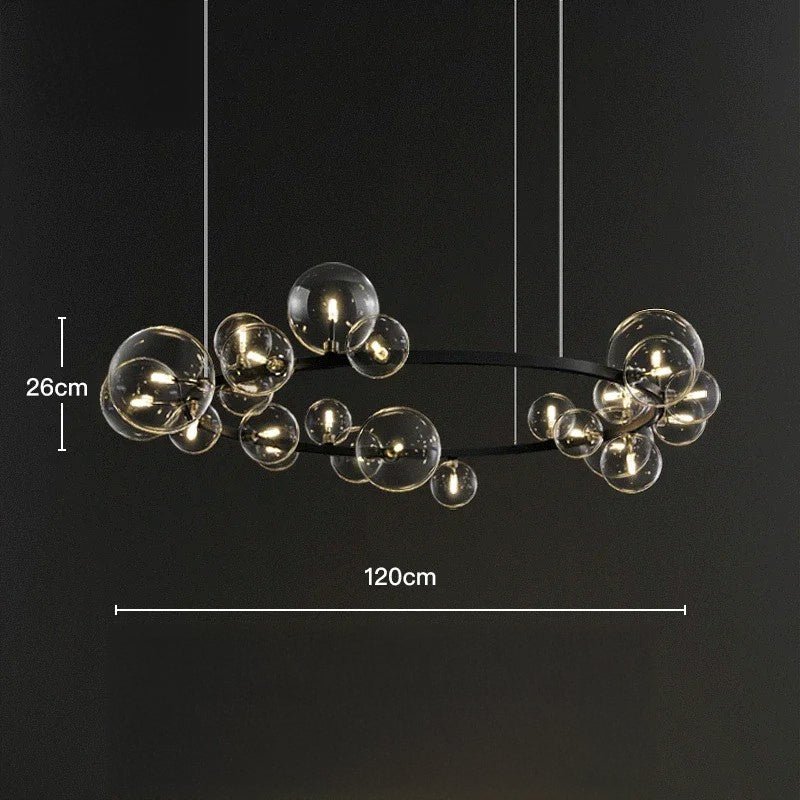 Luxury Nordic Ring Chandelier Glass Ball LED Pendant Light for Kitchen & Living Room Decor