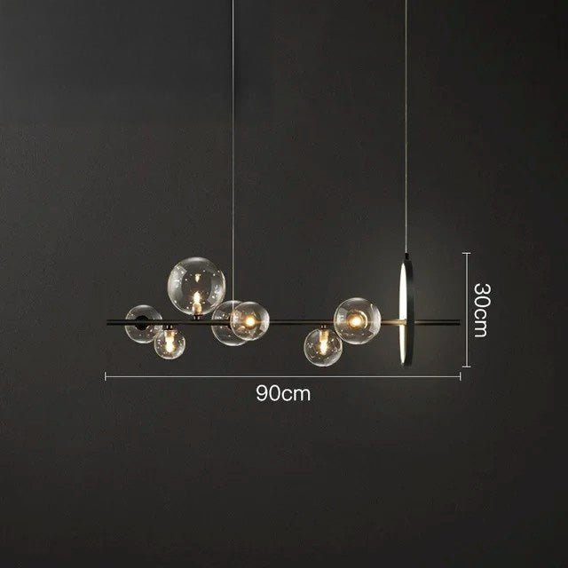 Luxury Nordic Ring Chandelier Glass Ball LED Pendant Light for Kitchen & Living Room Decor