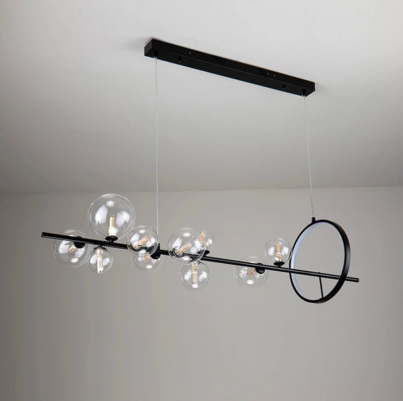 Luxury Nordic Ring Chandelier Glass Ball LED Pendant Light for Kitchen & Living Room Decor