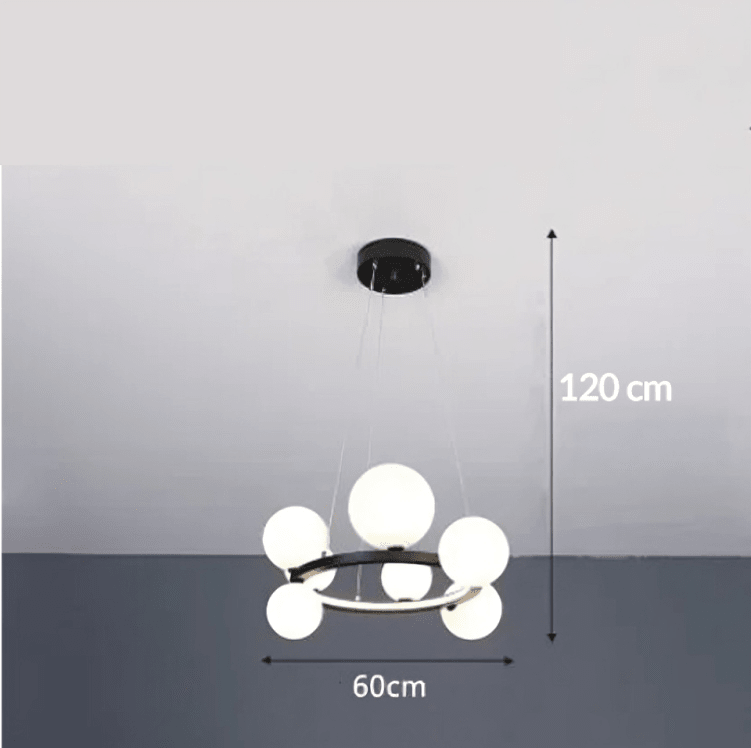 Luxury Nordic Ring Chandelier Glass Ball LED Pendant Light for Kitchen & Living Room Decor