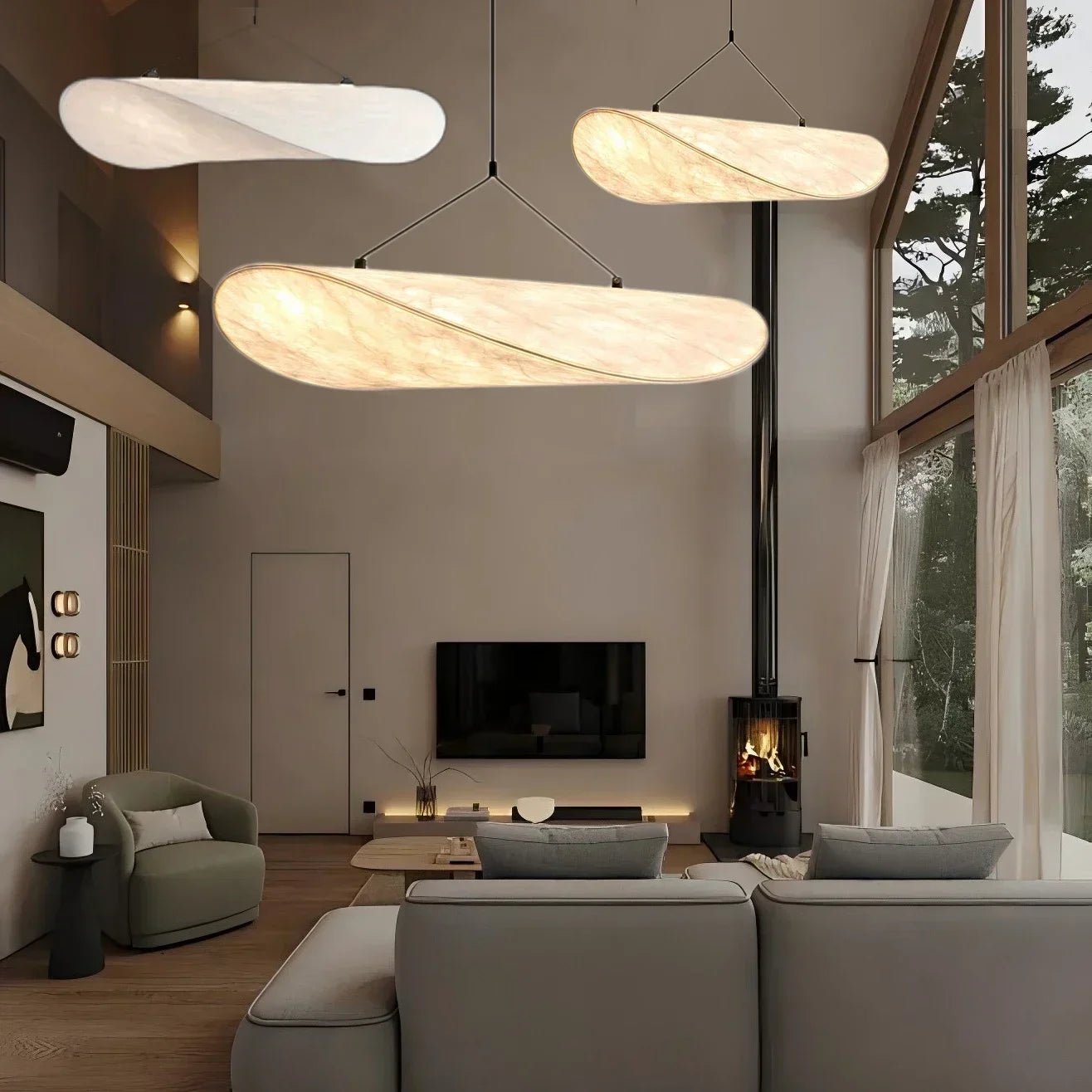 Luxury Silk LED Chandelier Hanging Light for Elegant Living Spaces & Dining Areas