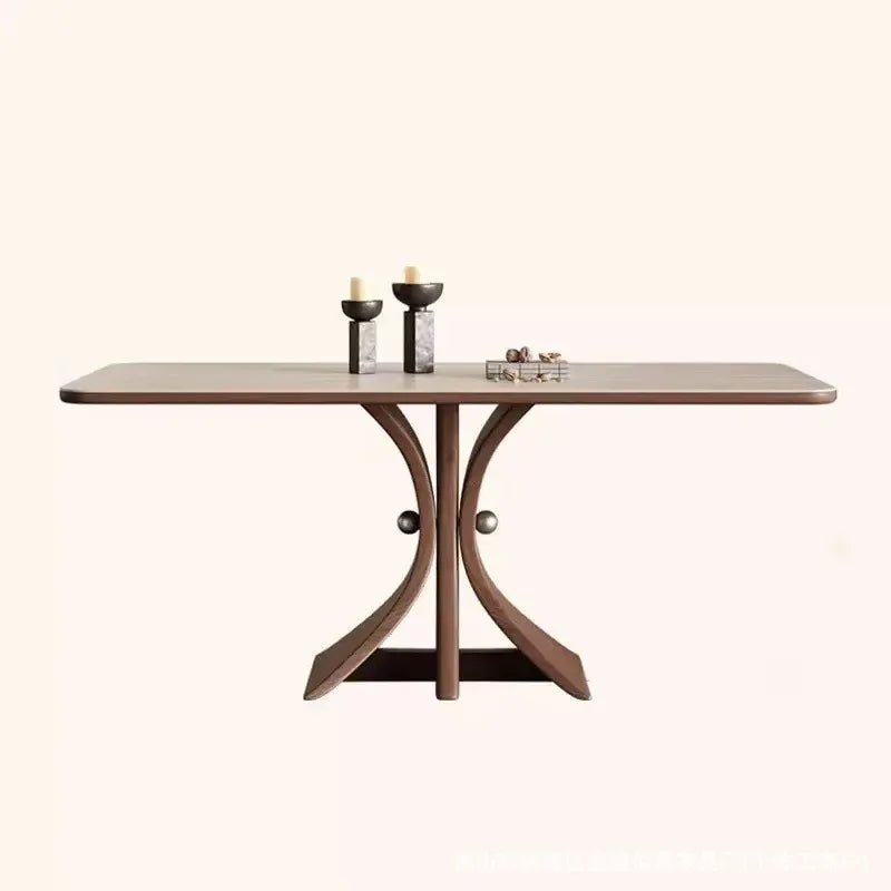 Luxury Solid Wood Rock Slab Dining Table Modern for Modern Luxury Interiors