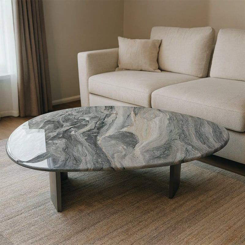 Luxury Stone Coffee Table With Natural Venetian Brown Marble for Modern Living & Bedroom Spaces