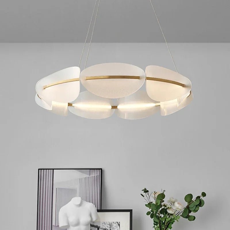Modern Acrylic Leaf LED Chandelier For Living & Dining Rooms