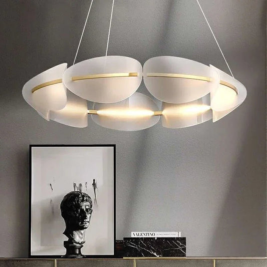 Modern Acrylic Leaf LED Chandelier For Living & Dining Rooms