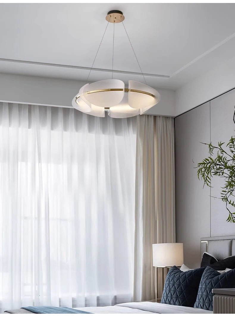 Modern Acrylic Leaf LED Chandelier For Living & Dining Rooms