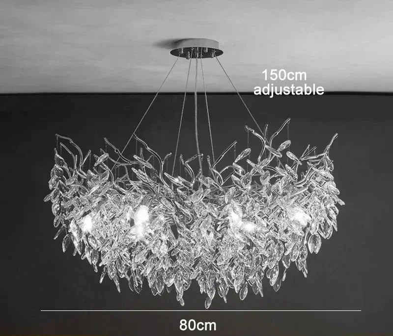 Modern Crystal Chandelier LED Ceiling Pendant Light for Dining, Living & Bedroom Décor