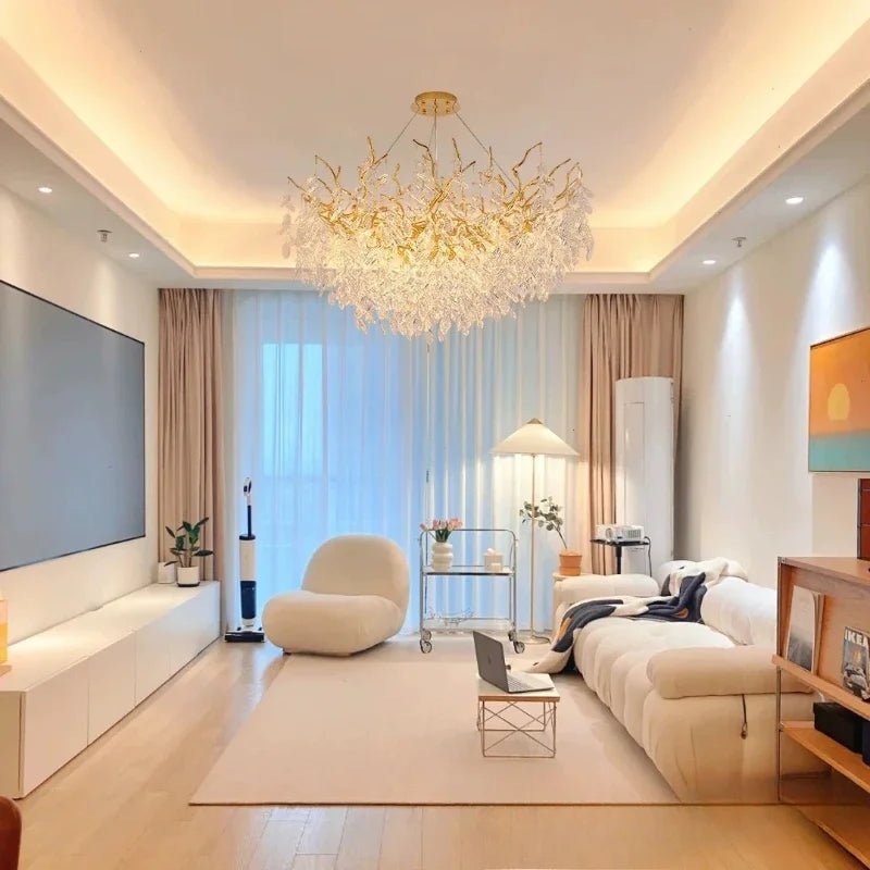 Modern Crystal Chandelier LED Ceiling Pendant Light for Dining, Living & Bedroom Décor