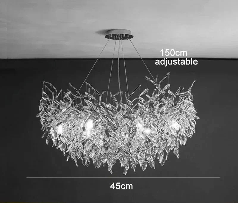Modern Crystal Chandelier LED Ceiling Pendant Light for Dining, Living & Bedroom Décor