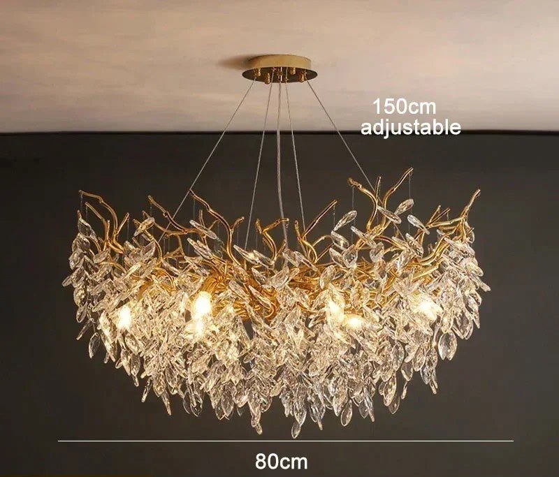 Modern Crystal Chandelier LED Ceiling Pendant Light for Dining, Living & Bedroom Décor