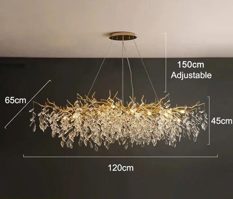 Modern Crystal Chandelier LED Ceiling Pendant Light for Dining, Living & Bedroom Décor