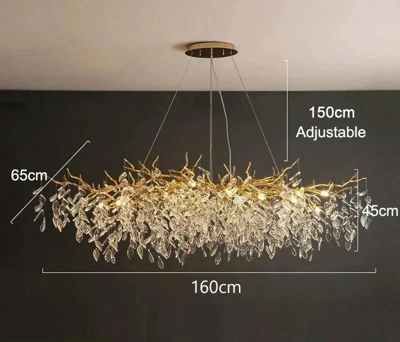 Modern Crystal Chandelier LED Ceiling Pendant Light for Dining, Living & Bedroom Décor