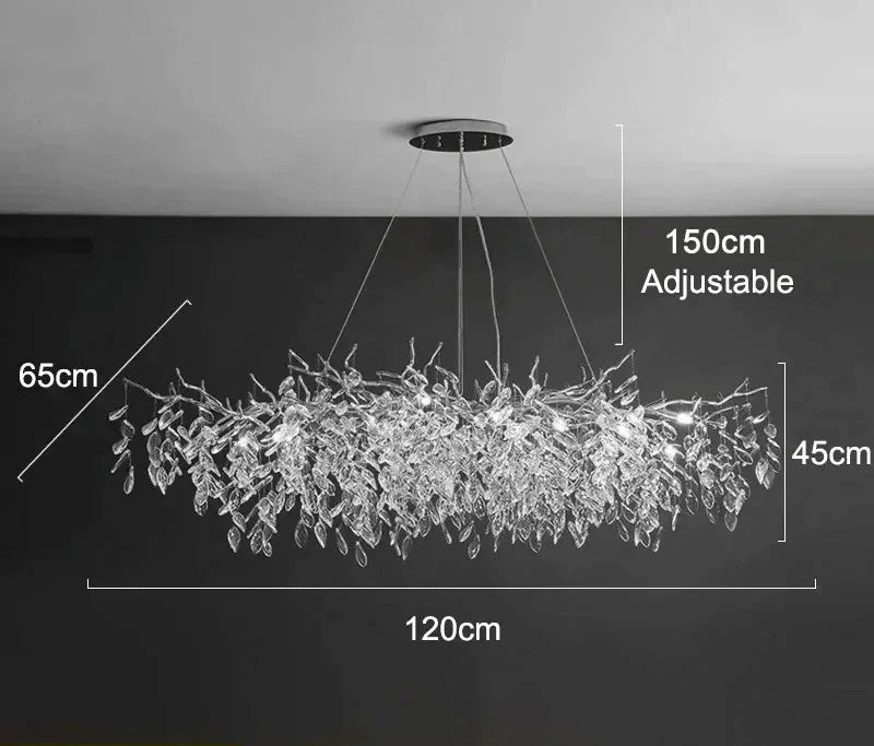 Modern Crystal Chandelier LED Ceiling Pendant Light for Dining, Living & Bedroom Décor