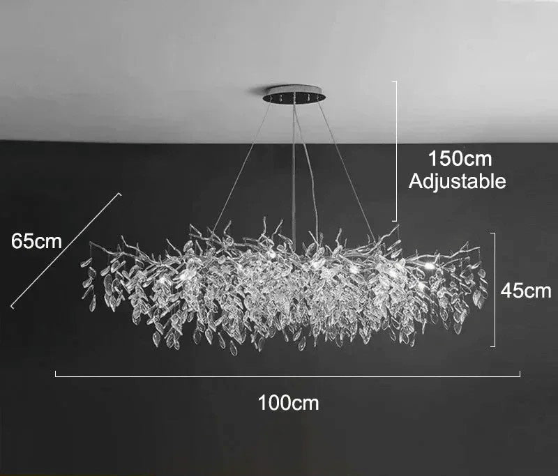 Modern Crystal Chandelier LED Ceiling Pendant Light for Dining, Living & Bedroom Décor