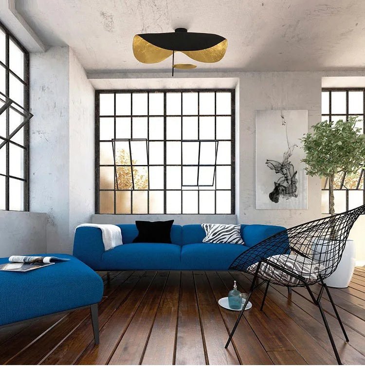 Modern Curved Chandelier French Hat Art Design LED Pendant Light for Living Rooms & Restaurants