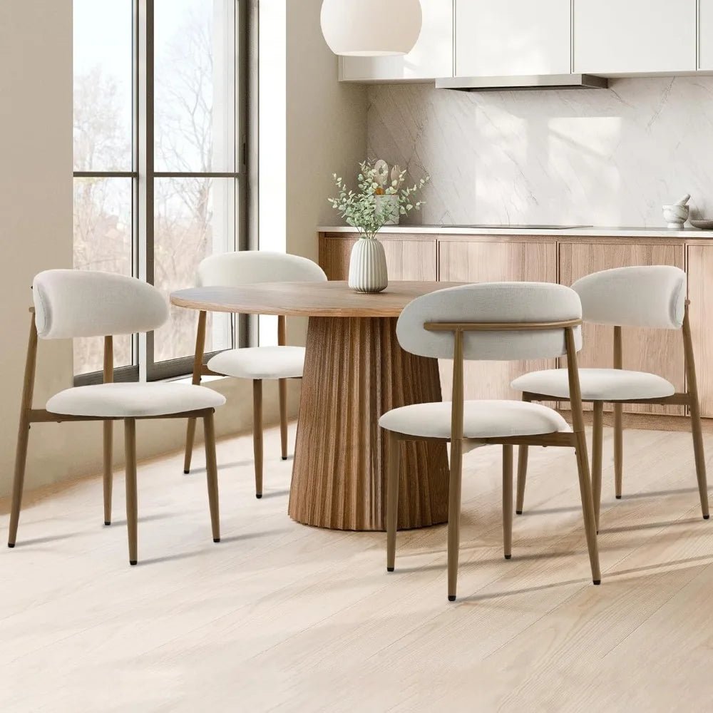 Modern Fabric Upholstered Dining Chairs Set of 4 for Kitchen & Dining Spaces